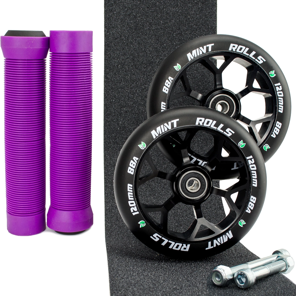 Main product image for Mint Rolls 120mm Wheels Grips Tape Pack Purple Black