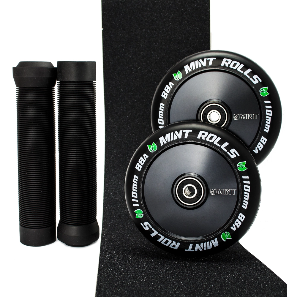 Main product image for Mint Rolls 110mm Hollow Core Wheels Grips & Tape Pack Black