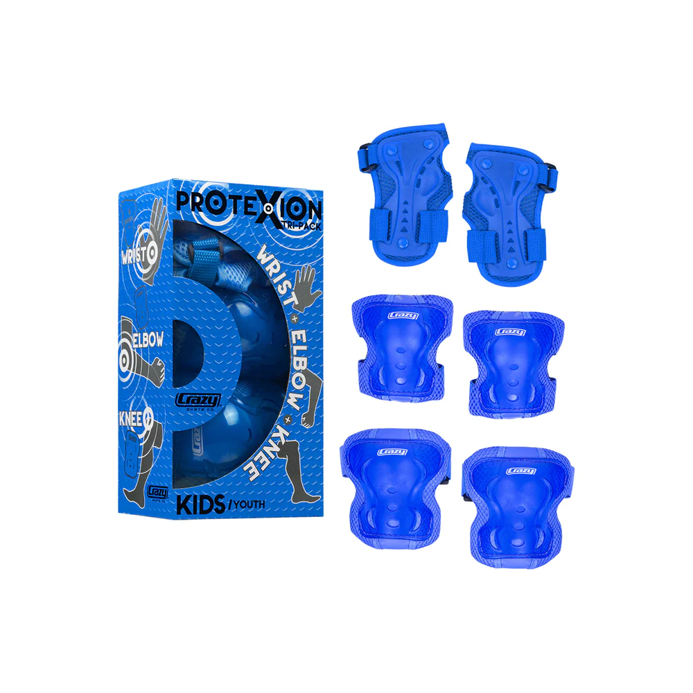 Main product image for Crazy Skates Protexion Kids Tri-Pack Blue