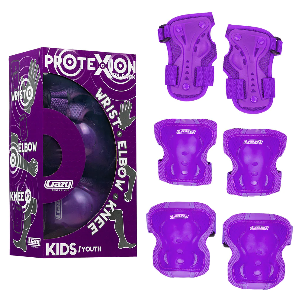 Main product image for Crazy Skates Protexion Kids Tri-Pack Purple