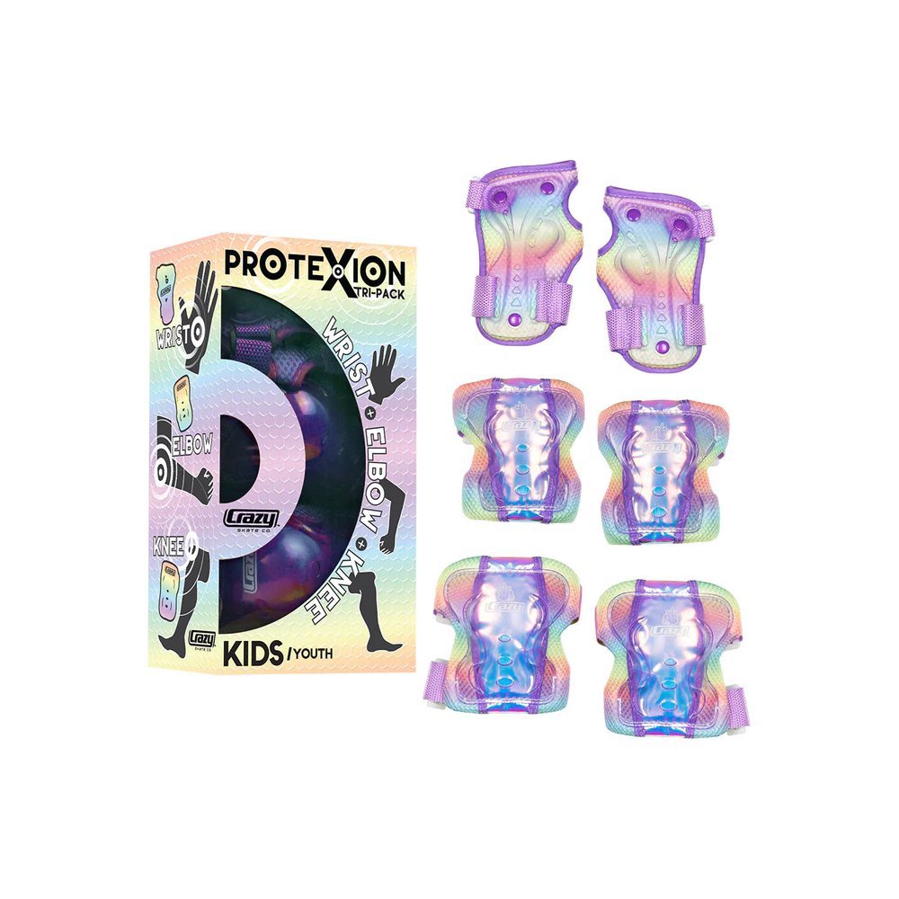 Main product image for Crazy Skates Protexion Kids Tri-Pack Rainbow