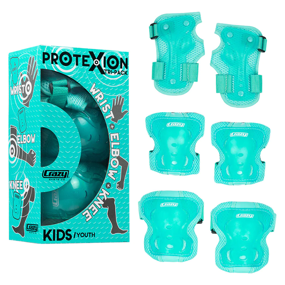 Main product image for Crazy Skates Protexion Kids Tri-Pack Teal