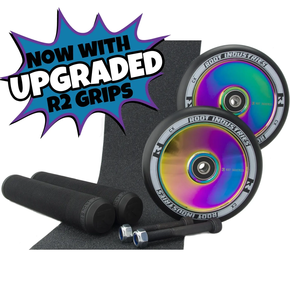 Main product image for Root Industries AIR 120mm NeoChrome Wheels + Black Grips Pack